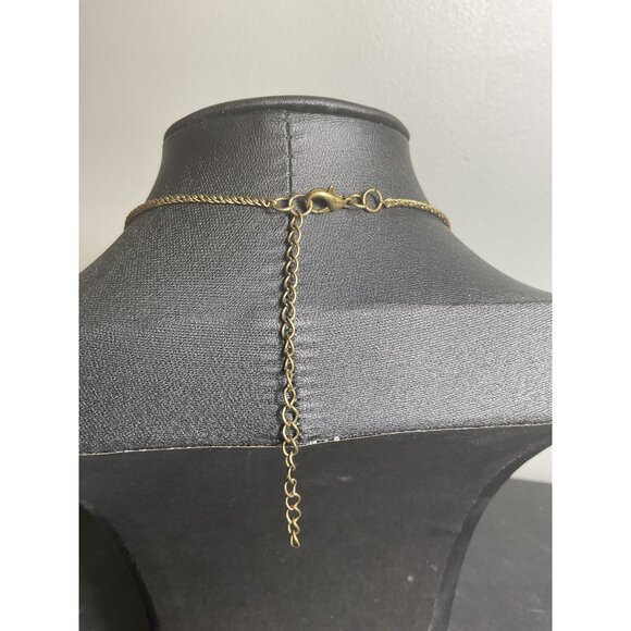 Vintage Boho Necklace With Large Beads & Charms Gold Tone Adjustable Chain - Picture 5 of 5